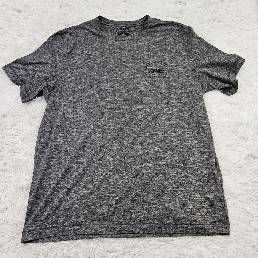 American Eagle Men's Sz M Gray Crewneck‎ Activewear Casual Breathable Shirt